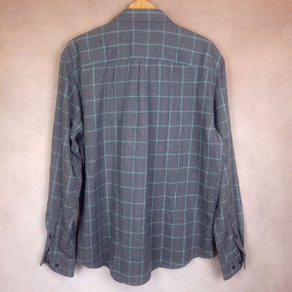 Rue Saint-Patrick Plaid Flannel Long Sleeve Button Down Shirt Gray Blue Size XXL - Picture 4 of 6